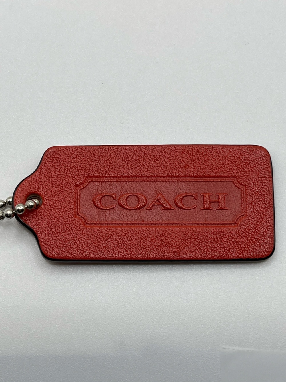 COACH Legacy Double Sided Red Leather Hang Tag